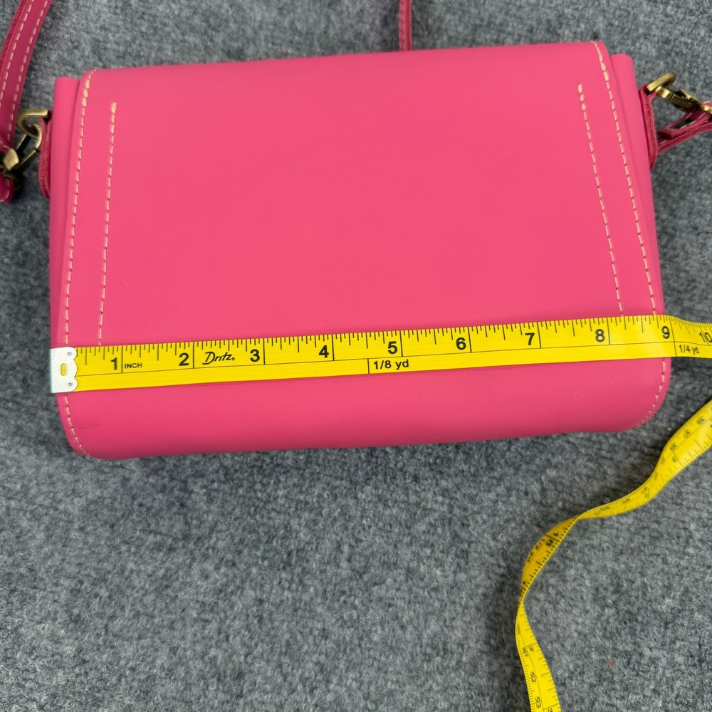 Portland Leather Goods Hot Pink Metro Crossbody Bag Purse Minimalist Artisan - Picture 10 of 10
